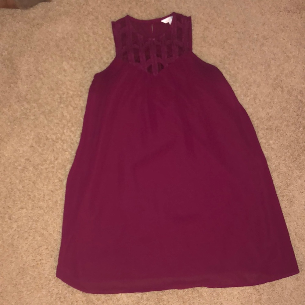 Burgundy swing dress
